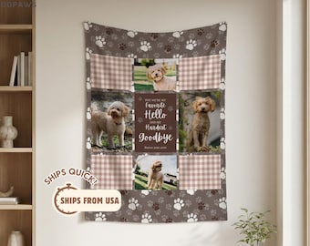 Personalized Pet Sympathy Gift Custom Dog Memorial Photo Blanket Loss of Pet Remembrance Throw