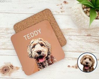 Custom Coasters Using Pet Photo + Name Custom Cat Coaster Custom Dog Coaster Dachshund Coasters Gifts for Pet Lovers Dog Dad Mom Gifts