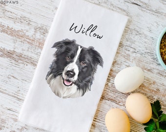 Toalla de té personalizada para mascotas con foto de mascota + nombre de mascota Toallas de cocina para gatos personalizadas Toallas para platos para perros personalizadas Toalla para perros personalizada Toalla para gatos personalizada