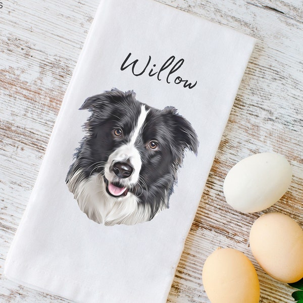 Toalla de té personalizada para mascotas con foto de mascota + nombre de mascota Toallas de cocina para gatos personalizadas Toallas para platos para perros personalizadas Toalla para perros personalizada Toalla para gatos personalizada