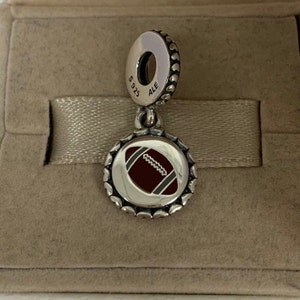 football rugby charm exclusive charm, bracelet Dangle charm, S925 Sterling Silver jewelry, necklace pendant, enamel craftsmanship