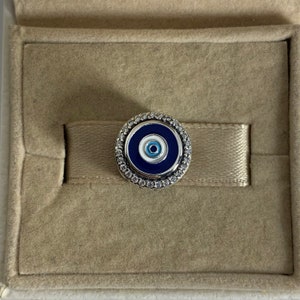 Pandora Onda Ögat Dubbelsidig Pärla Berlock Knapp Skyddsöga S925 Sterling Silver Smycken för Armband Blandad Emalj, med Presentask