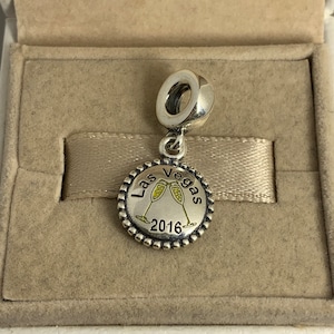 Colgante con dije colgante de celebración de Las Vegas 2016, joyería de plata de ley S925, para pulsera, para collar, esmalte mixto, con caja de regalo