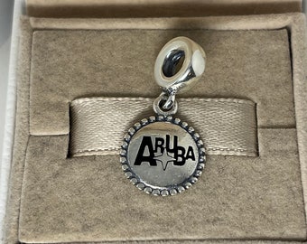 Pandora Aruba Exclusive Dangle Charm Pendant Travel S925 Sterling Silver Jewelry for Bracelet for Necklace Mixed Enamel, with Gift Box
