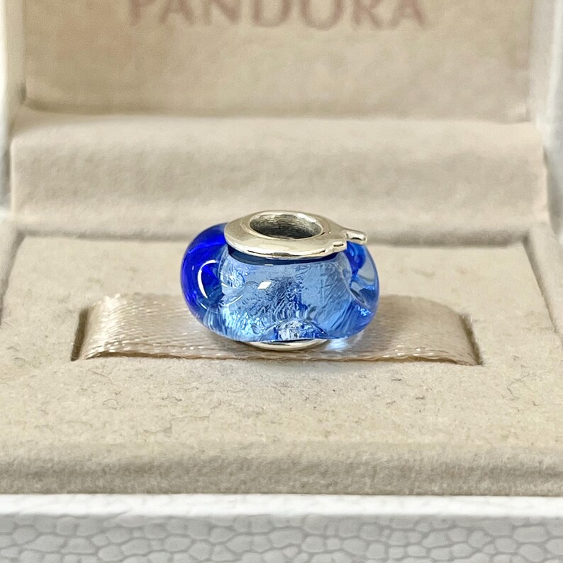 Pandora Encircled Blue Murano Glass Charm S925 Silver Jewelry for ...