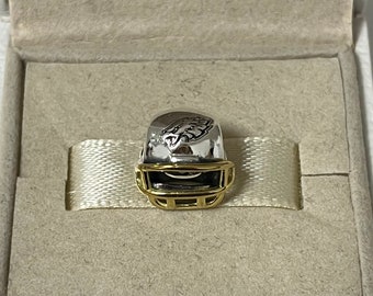 Pandora Philadelphia Eagles Football Helmet Charm Pendant S925 Sterling Silver Jewelry for Bracelet for Necklace Mixed Enamel with Gift Box