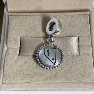 Colgante Pandora Nevada, Cactus, Joyería de plata de ley S925, Para pulsera, Para collar, Artesanía de esmalte, Con caja de regalo