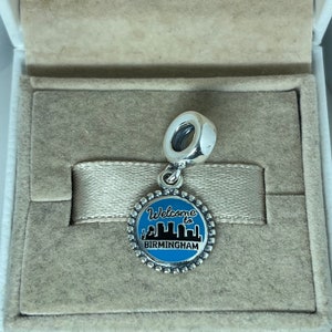 Pandora Welcome to Birmingham Exclusive Dangle Charm Pendant S925 Sterling Silver for Bracelet for Necklace Mixed Enamel, with Gift Box
