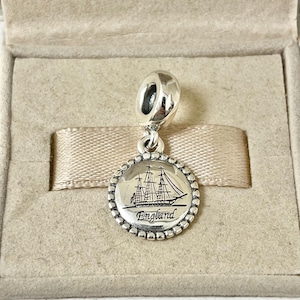 Pandora England Galley Exclusive Dangle Charm Pendant Travel S925 Silver Jewelry for Bracelet/ Necklace Mixed Enamel with Gift Box