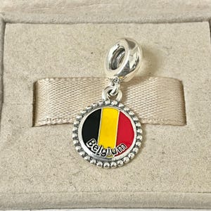 Pandora Belgium Flag Exclusive Dangle Charm Pendant Travel S925 Silver Jewelry for Bracelet for Necklace Mixed Enamel with Gift Box