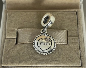 Pandora Buckets of Beads Atlanta Peach Dangle Charm Travel Pendant S925 Silver Jewelry for Bracelet for Necklace Mixed Enamel with Gift Box