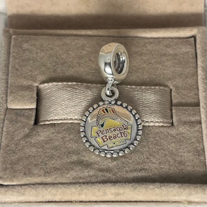 Pandora Pensacola Beach Florida Dangle Charm Pendant Travel S925 Silver Jewelry for Bracelet for Necklace Mixed Enamel with Gift Box