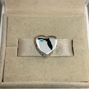 Pandora Kaart van Florida Exclusieve hartkraalbedel Travel S925 sterlingzilveren sieraden voor armband gemengd email, met geschenkdoos, aanwezig