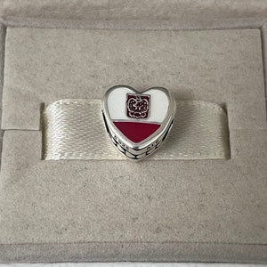 Pandora Poland Flag Heart Bead Charm Love Poland S925 Sterling Silver Jewelry for Bracelet Mixed Enamel with Gift Box