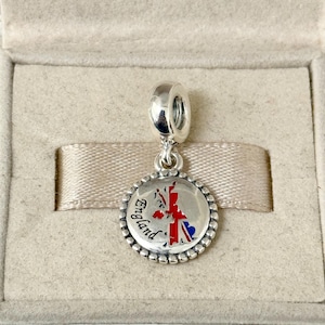 Pandora England Flagge Karte Baumeln Charme Reise Anhänger S925 Silber Schmuck für Armband für Halskette Mixed Emaille mit Geschenkbox