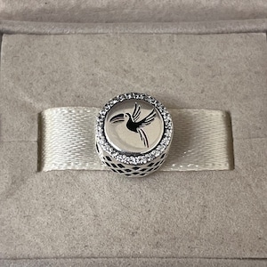 Abalorio circular de tucán con pico de arcoíris de Pandora Belice, joyería de plata de ley S925 para pulsera, collar, esmalte mixto con caja de regalo