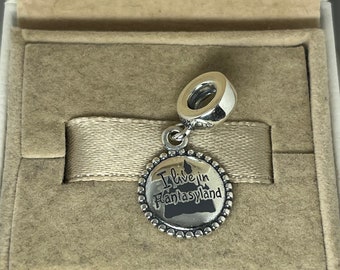 Pandora I live in Fantasyland Dangle Charm Pendant Travel S925 Sterling Silver Jewelry for Bracelet for Necklace Mixed Enamel, with Gift Box
