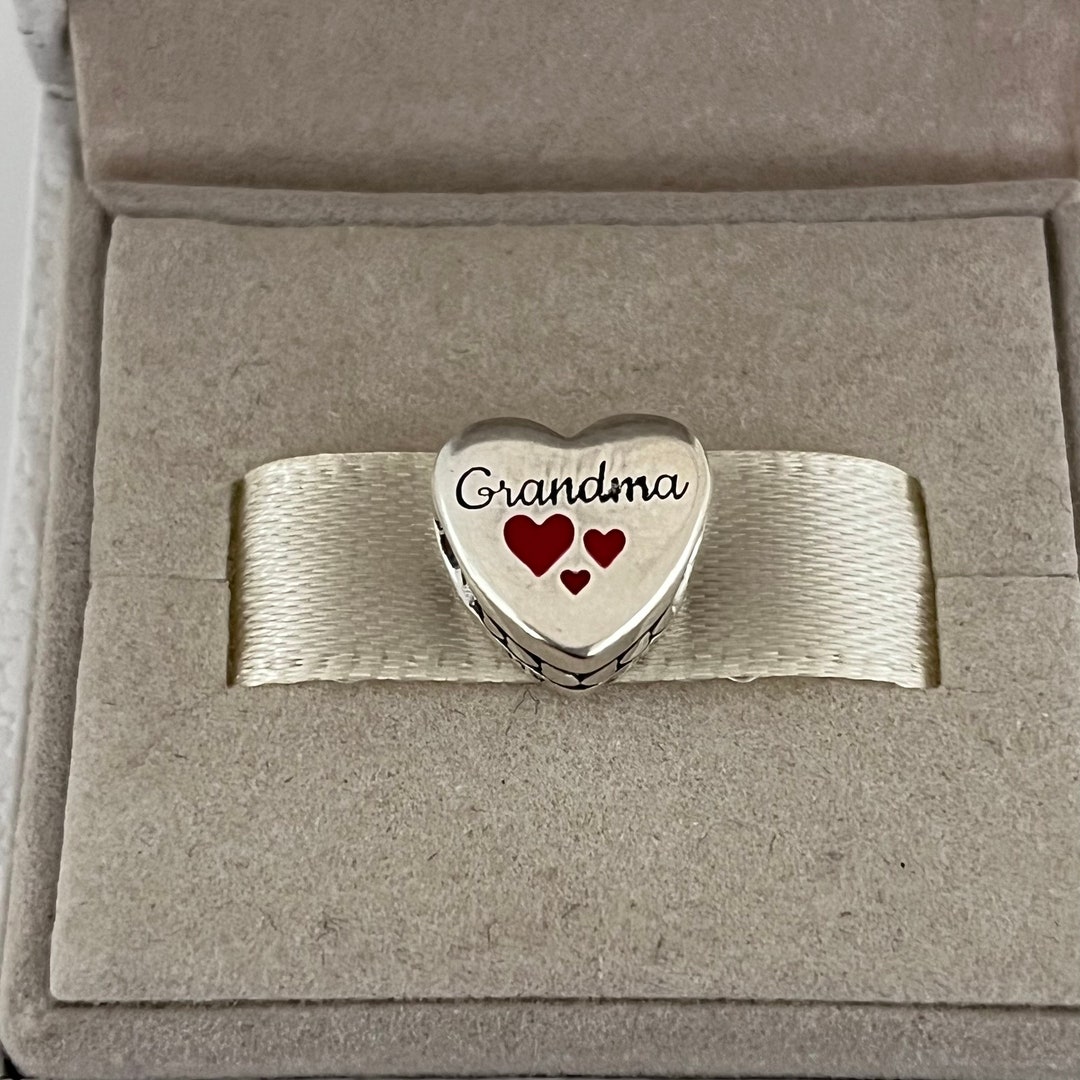 Pandora I Love Grandma Exclusive Heart Bead Charm, S925 Sterling Silver ...