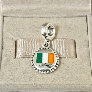 Pandora Ireland Flag Dangle Charm Travel Pendant S925 Silver Jewelry for Bracelet for Necklace Mixed Enamel with Gift Box