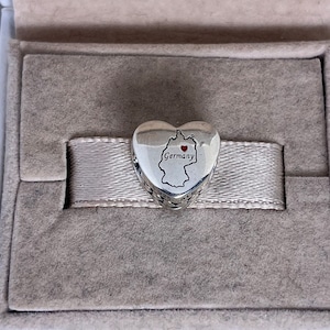 Pandora Alemania mapa Corazón Cuenta Charm AMOR Berlín S925 Joyería de plata esterlina para pulsera para collar Esmalte mixto con caja de regalo