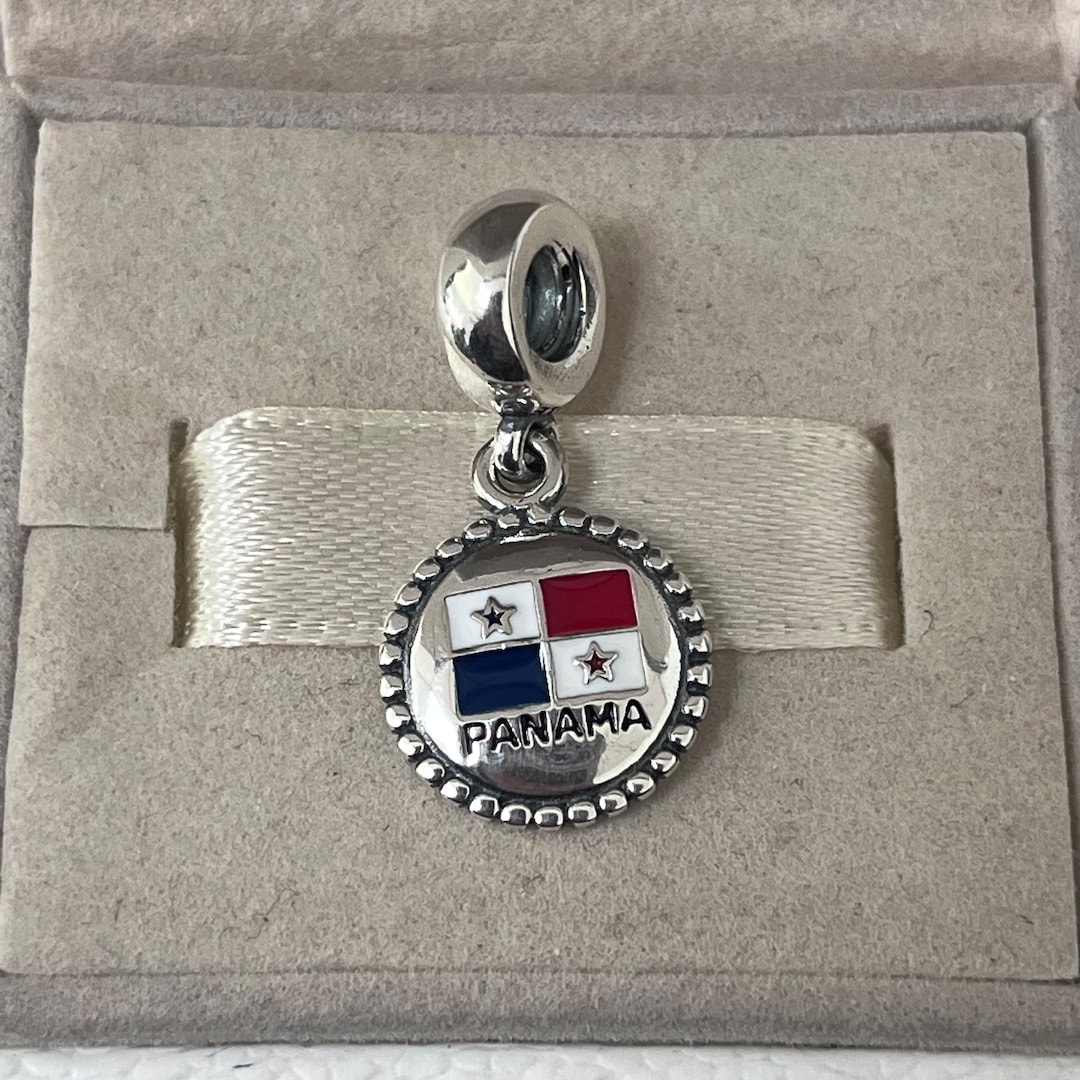 Pandora Panama Flag Dangle Charm Pendant Panama Travel S925 Sterling Silver Jewelry for Bracelet