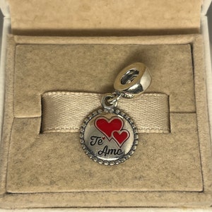 Pandora Latin Love Te Amo Dangle Charm Pendant S925 Joyería de plata esterlina para pulsera para collar Esmalte mixto con caja de regalo
