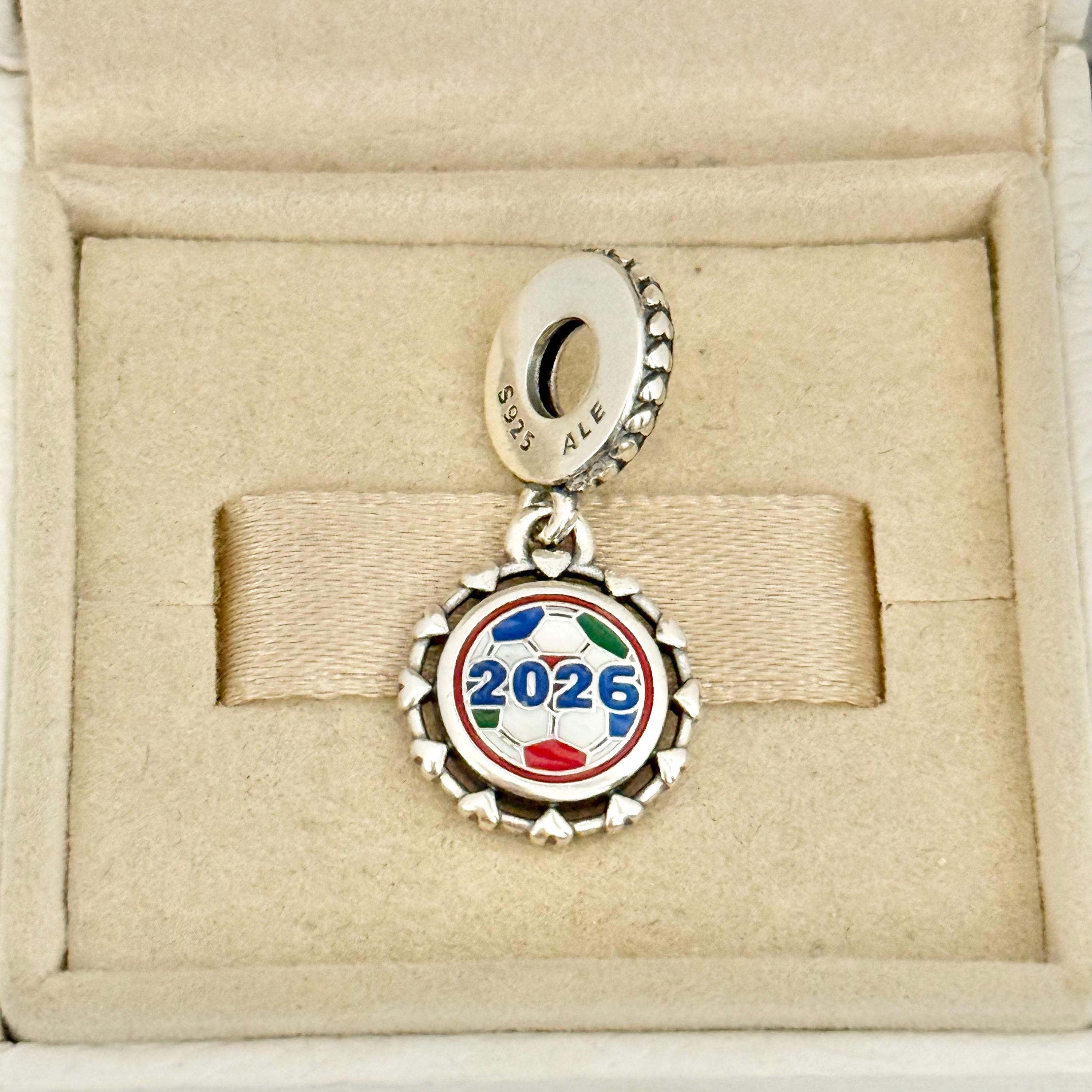 Pandora 2026 Soccer Dangle Charm World Cup S925 Sterling Silver