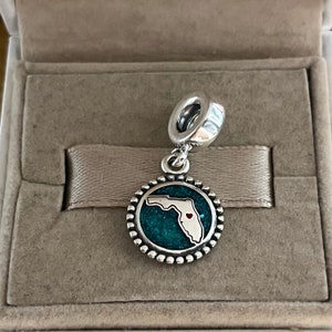 Pandora Kaart van Florida LIEFDE FL Dangle Charm Hanger S925 sterlingzilver Reissieraden voor armband voor ketting gemengd email met geschenkdoos