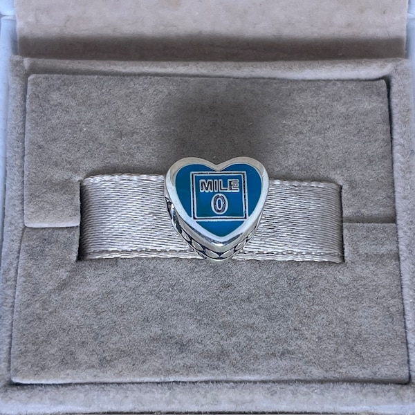 Pandora Key West 0 Mile Marker Green Heart Bead Charm S925 Sterling Silver Jewelry for Bracelet Mixed Enamel with Gift Box