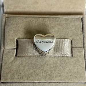 Pandora Barcelona Exclusive Heart Bead Charm S925 Sterling Silver Jewelry for Bracelet for Necklace Mixed Enamel with Gift Box