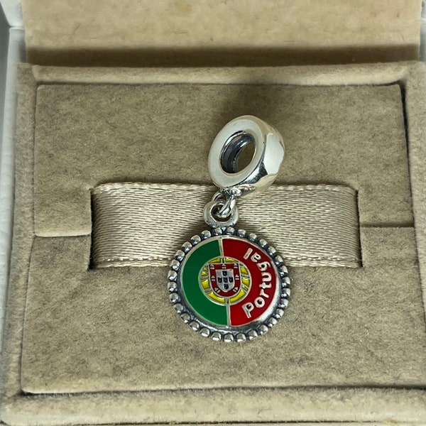 Pandora The Portuguese Republic Flag Dangle Charms Pendant S925 Silver Jewelry for Bracelet for Necklace Mixed Enamel with Gift Box