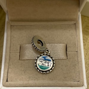 Vancouver Bc Dangle Charm Pendant，S925 Sterling Silver Jewelry，Dangle Charm for Bracelet，Pendant for Necklace，Circle，enamel crafts
