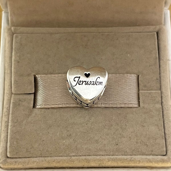 Pandora Jerusalem Heart Exclusive Heart Bead Charm Travel S925 Sterling Silver Jewelry for Bracelet for Necklace Mixed Enamel with Gift Box