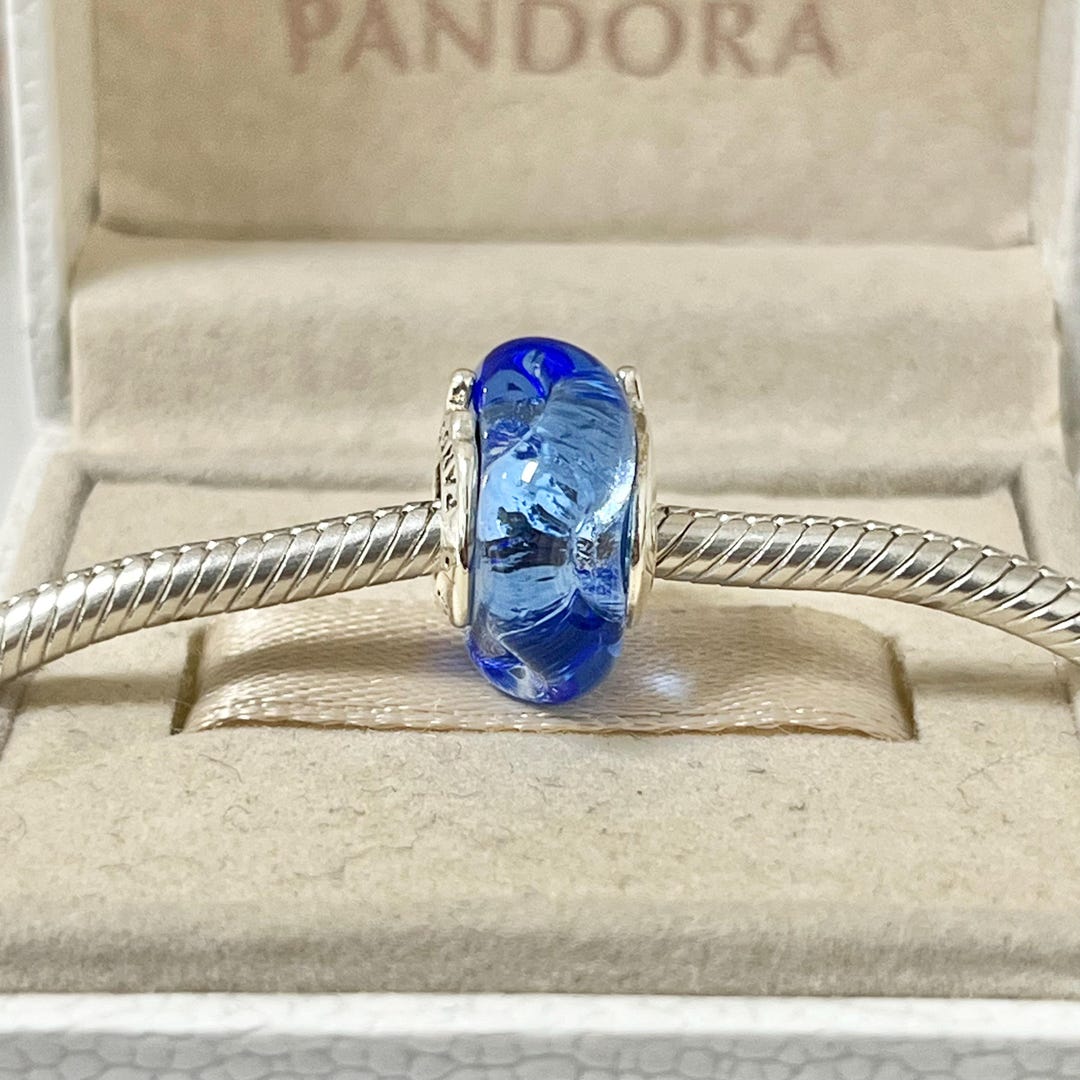Pandora Encircled Blue Murano Glass Charm S925 Silver Jewelry for ...