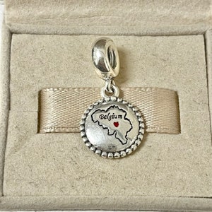 Pandora Bélgica Mapa Exclusivo Colgante Colgante Viaje S925 Joyería de Plata para Pulsera para Collar Esmalte Mixto con Caja de Regalo