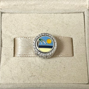 Pandora PUNTA CANA Beach Bead exclusive Charm S925 Silver Travel Jewelry for Bracelet for Necklace Mixed Enamel with Gift Box