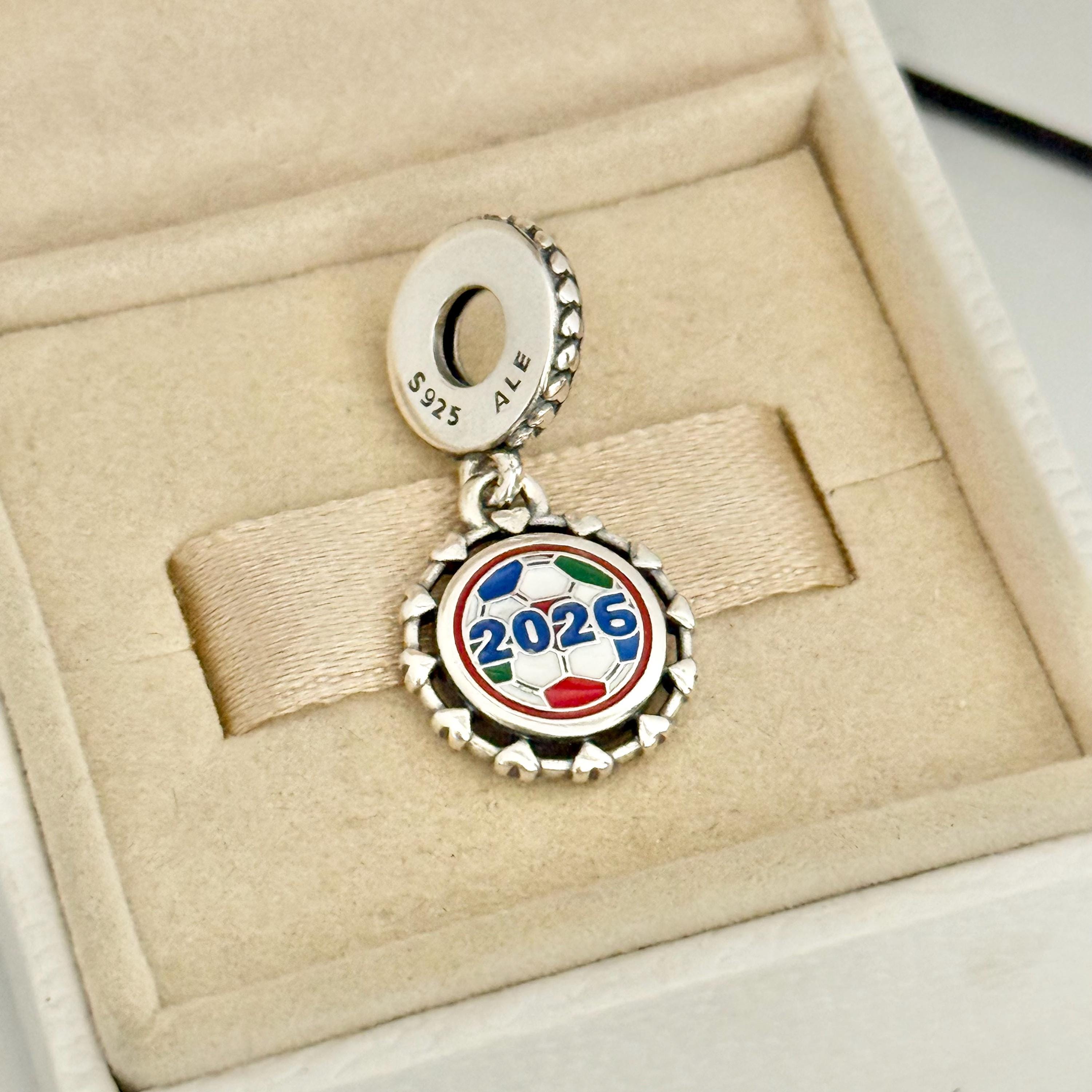 Pandora 2026 Soccer Dangle Charm World Cup S925 Sterling Silver