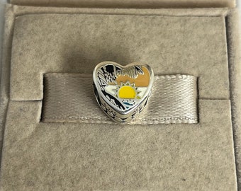 Pandora I Love Key West Exclusive Heart Bead Charm S925 Sterling Silver Jewelry for Bracelet for Necklace Mixed Enamel with Gift Box