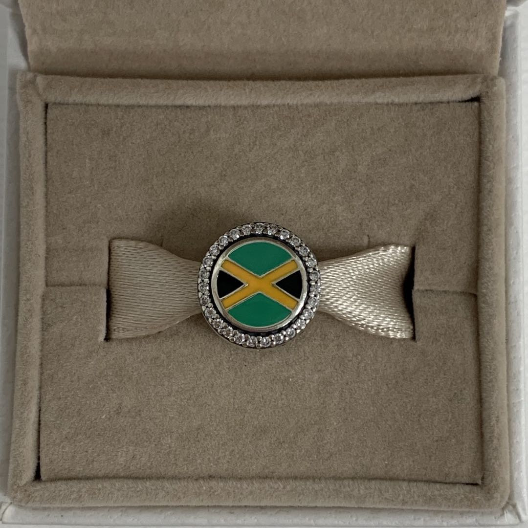 Pandora Jamaica Flag Exclusive Bead Charm S925 Sterling Silver Etsy
