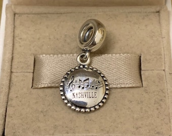 Pandora Nashville Exclusive Dangle Charm Pendant, S925 sterling silver jewelry, Charm for Bracelet, Pendant for Necklace，Enamel process