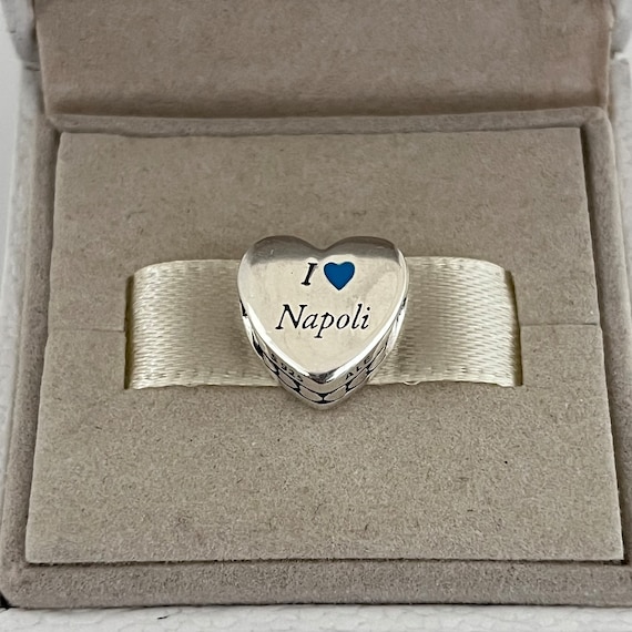 Pandora Napoli Heart Charm, I Love Naples, Campania, Italy