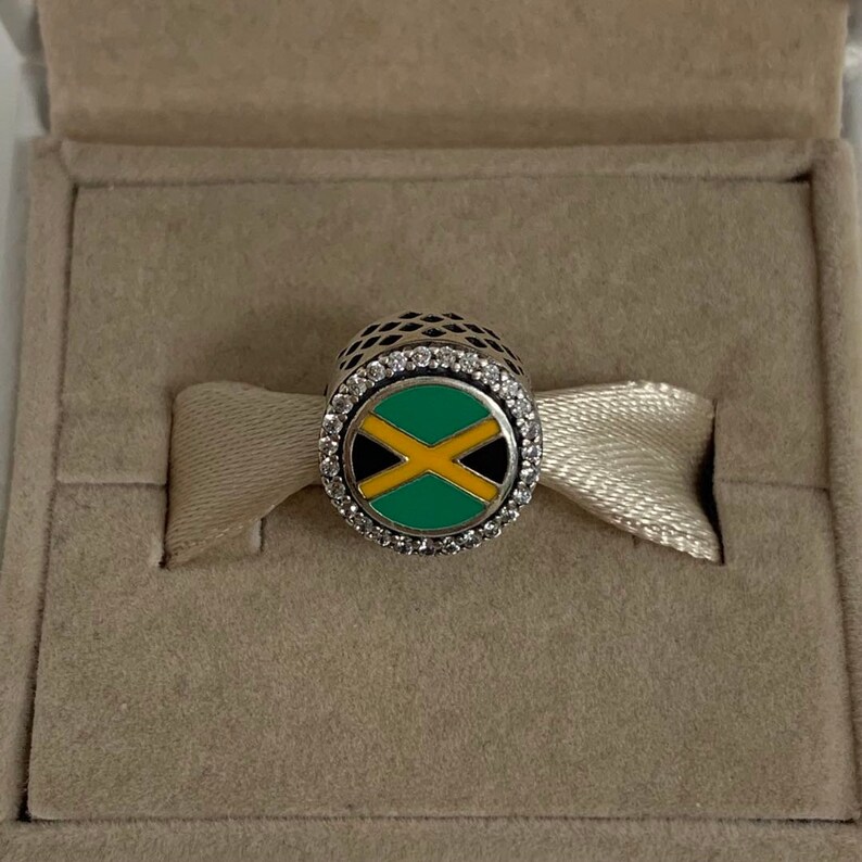 Pandora Jamaica Flag Exclusive Bead Charm S925 Sterling Silver Etsy