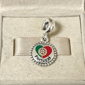 Pandora Portugal Flag Dangle Charm Travel Pendant S925 Silver Jewelry for Bracelet for Necklace Mixed Enamel with Gift Box