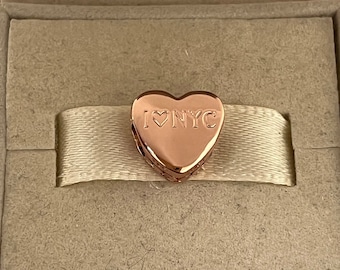Pandora I Love NYC Heart Bead Charm Love New York City Rose gold-plated Jewelry for Bracelet for Necklace Mixed Enamel with Gift Box