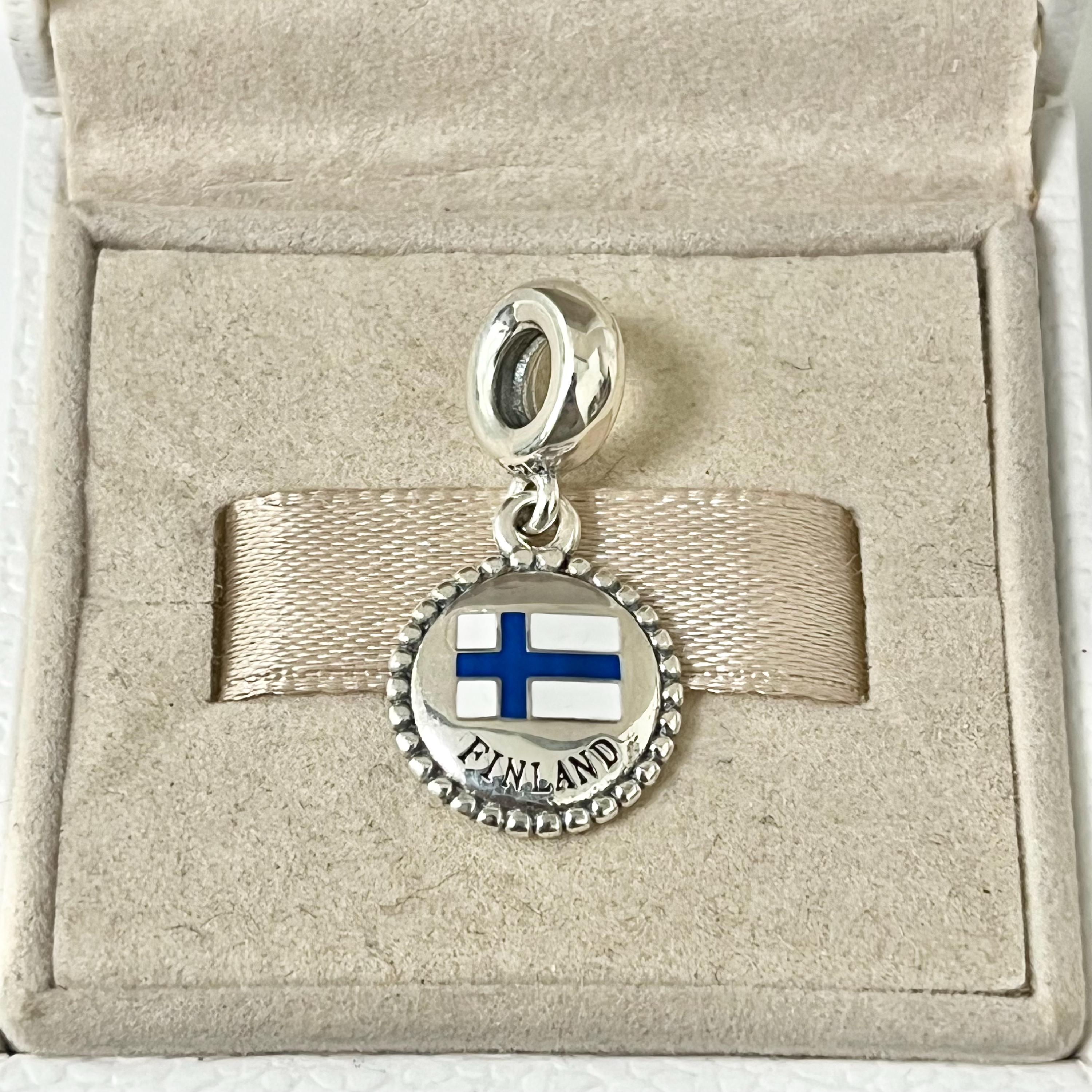 Pandora Finland Flag Exclusive Dangle Charm Pendant Travel
