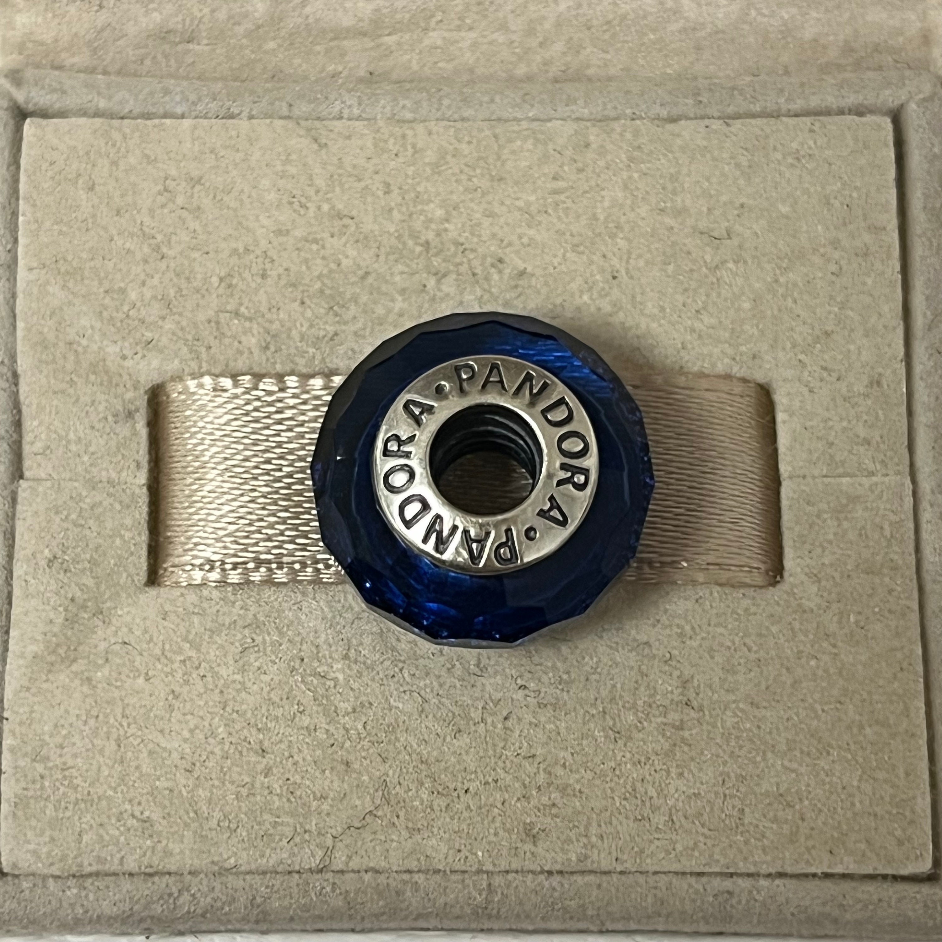 Pandora Fascinating Blue Murano Glass Bead Charm S925 Silver Jewelry ...