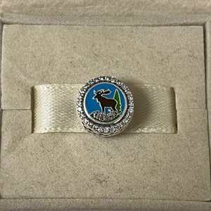 Pandora Alaska Engraved Moose Charm Bead Alaska Flag Button S925 Sterling Silver Jewelry for Bracelet Mixed Enamel with Gift Box