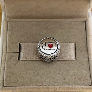 Pandora love Washington Map HOME breloque en perles exclusives S925 en argent sterling pour bracelet et collier en émail mélangé avec boîte-cadeau