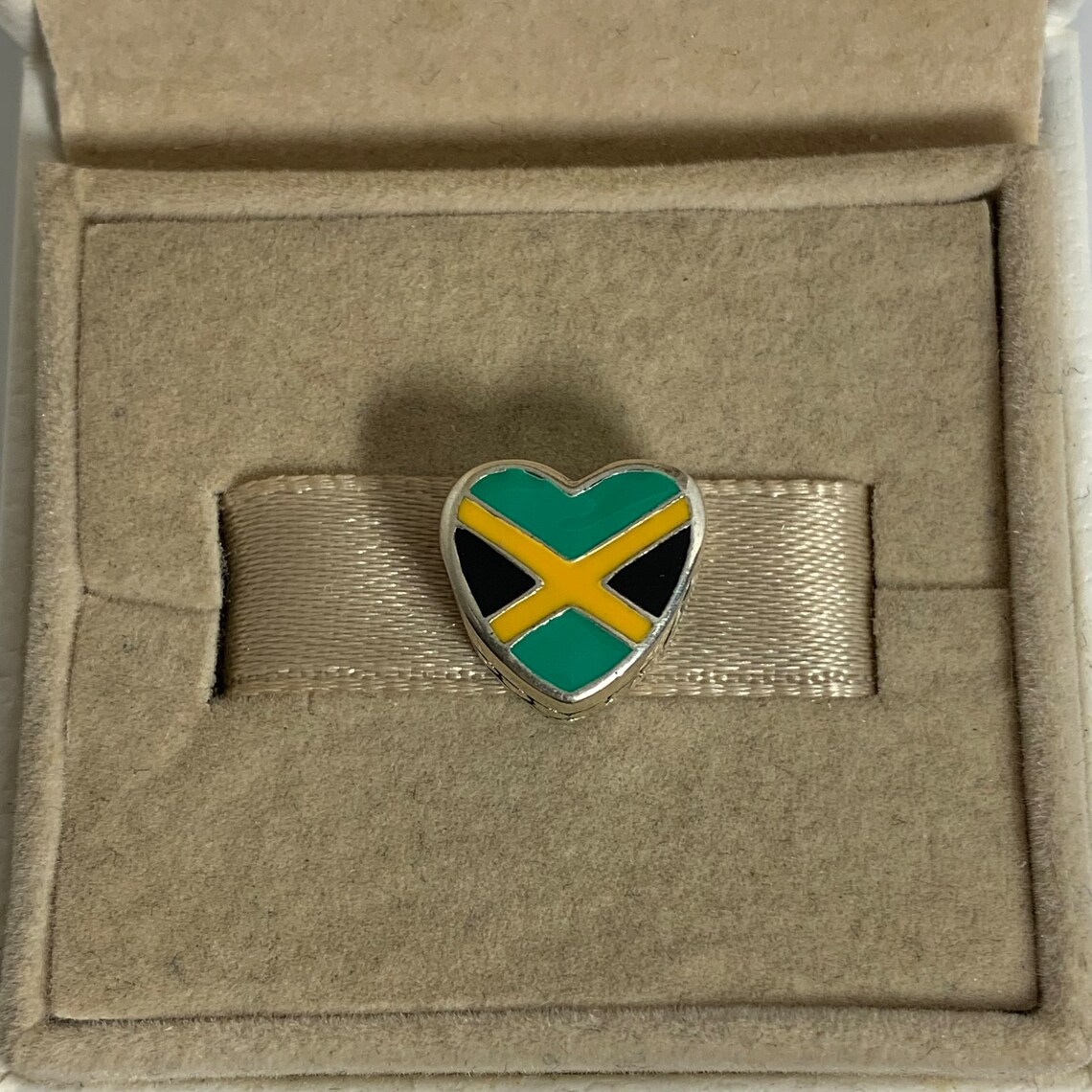 Pandora Jamaica Flag I Love Jamaica Heart Bead Charm S925 Etsy