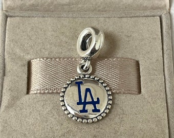Pandora Los Angeles Dodgers MLB LA Sport Dangle Charm Pendant S925 Silver Jewelry for Bracelet for Necklace Mixed Enamel with Gift Box